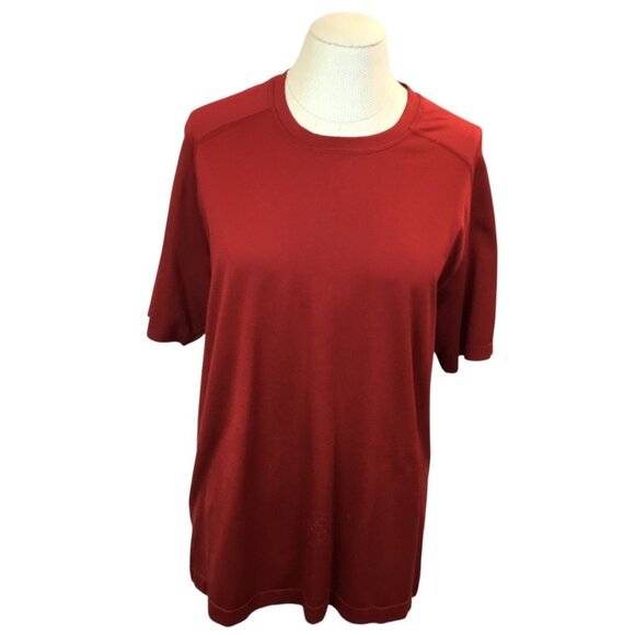 Lululemon Mens Large Red Crew Neck Short Sleeve Athletic T-Shirt Lightweight - Picture 8 of 10